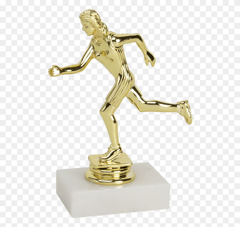 508x733 Trofeo De Participación Femenina Para Correr Eventos Trofeo, Grifo Del Fregadero, Oro Hd Png