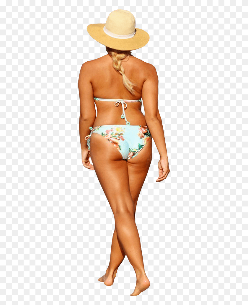 Female Strolling On Beach In Bikini Bikini Beach, Clothing, Apparel, Person HD PNG Download
