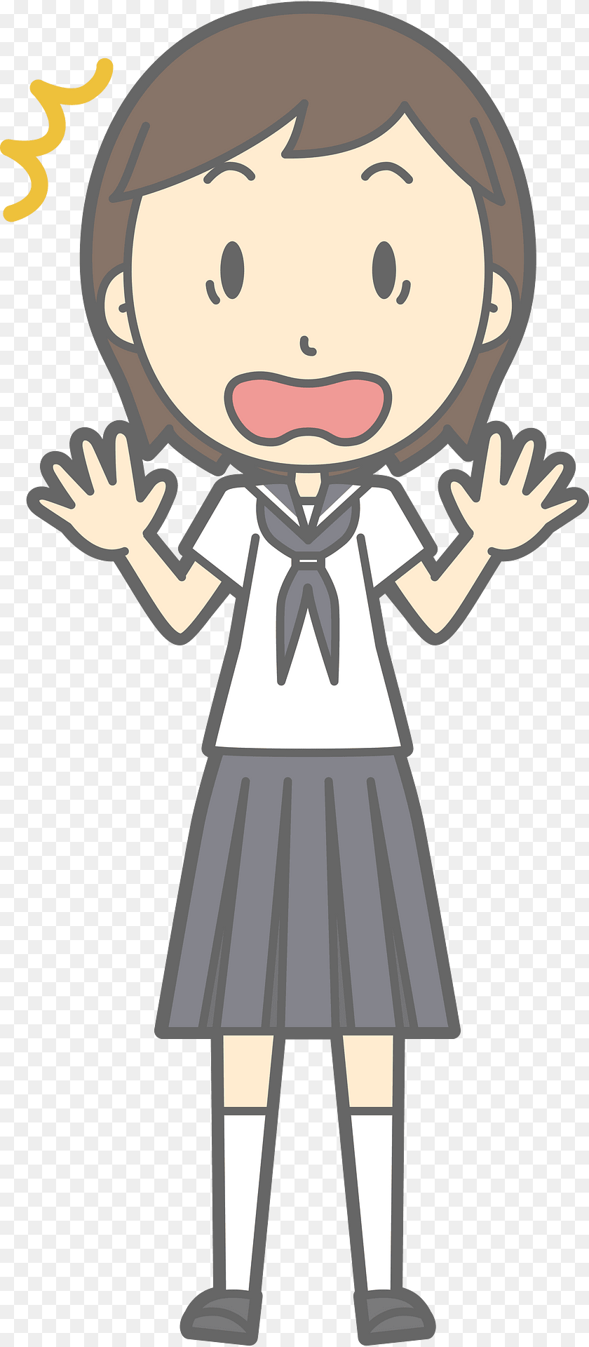 Female Student Surprised Clipart, Book, Comics, Publication, Person Transparent PNG