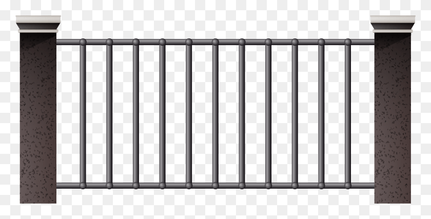 5796x2731 Fence Clip Art, Prison, Railing, Gate HD PNG Download