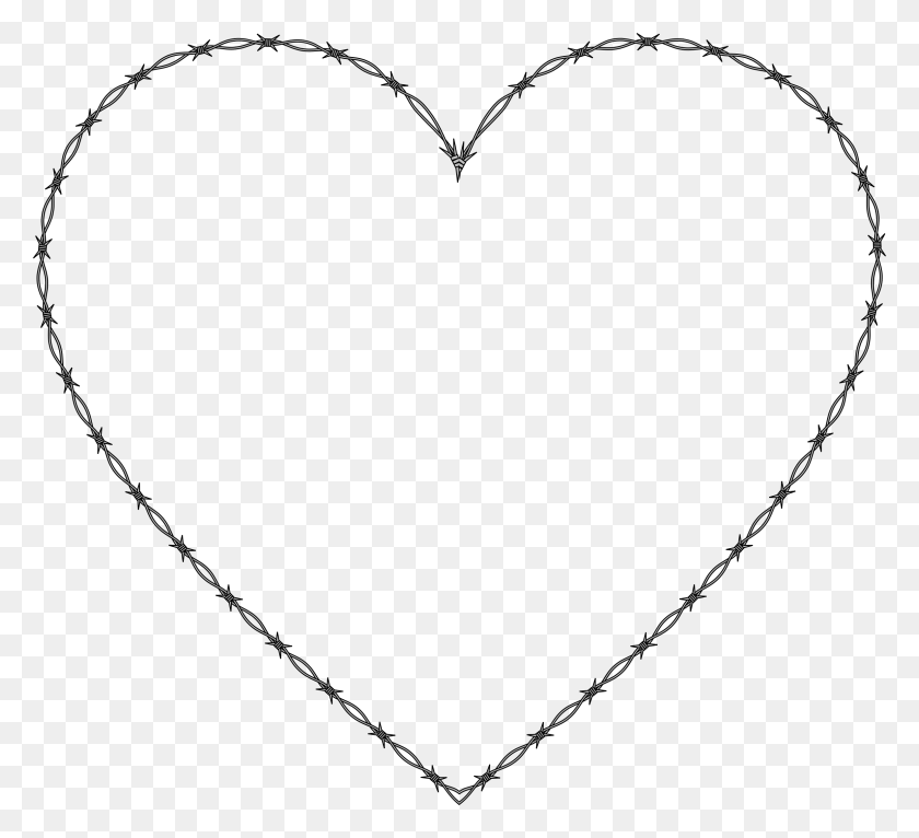 2370x2148 Fence Clipart Barbed Wire Fence Barbed Wire Heart HD PNG Download