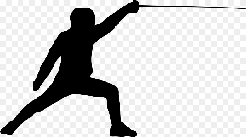 1920x1077 Fencing Silhouette, Adult, Male, Man, Person PNG