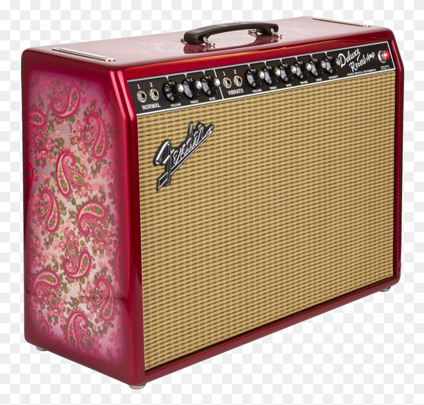 766x742 Fender 65 Deluxe Reverb Guitar Amp Transparent Fender Paisley Deluxe Reverb, Box, Radio, Amplifier HD PNG Download