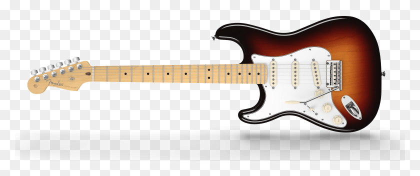 2351x882 Descargar Png Fender American Standard Stratocaster Para Zurdos Sunburst Fender Stratocaster Black, Guitarra, Actividades De Ocio, Instrumento Musical Hd Png