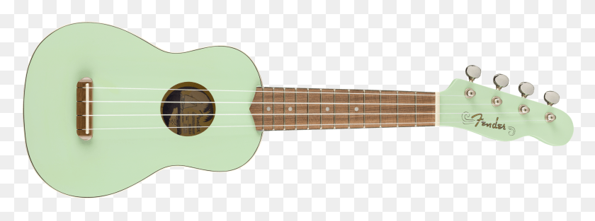 2400x779 Fender Venice Сопрано Укулеле Серфинг Зеленое Укулеле Сопрано, Бас-Гитара, Гитара, Досуг Png Скачать