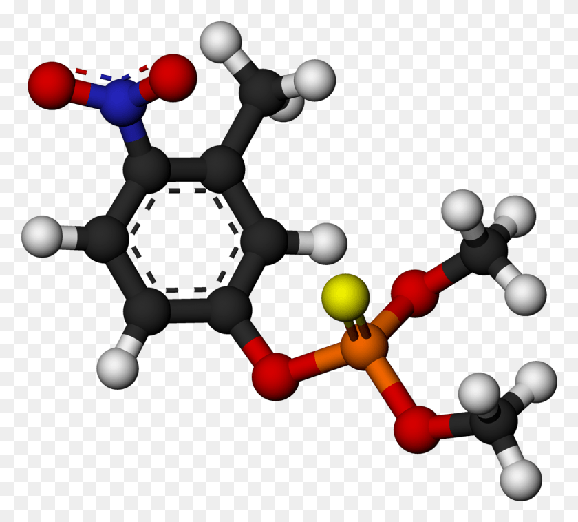 1165x1044 Молекула Фенитротиона 3D Шары От Ahrls 2013 Молекулярная Геометрия Мелатонина, Игрушка, Аксессуары, Аксессуар Hd Png Скачать