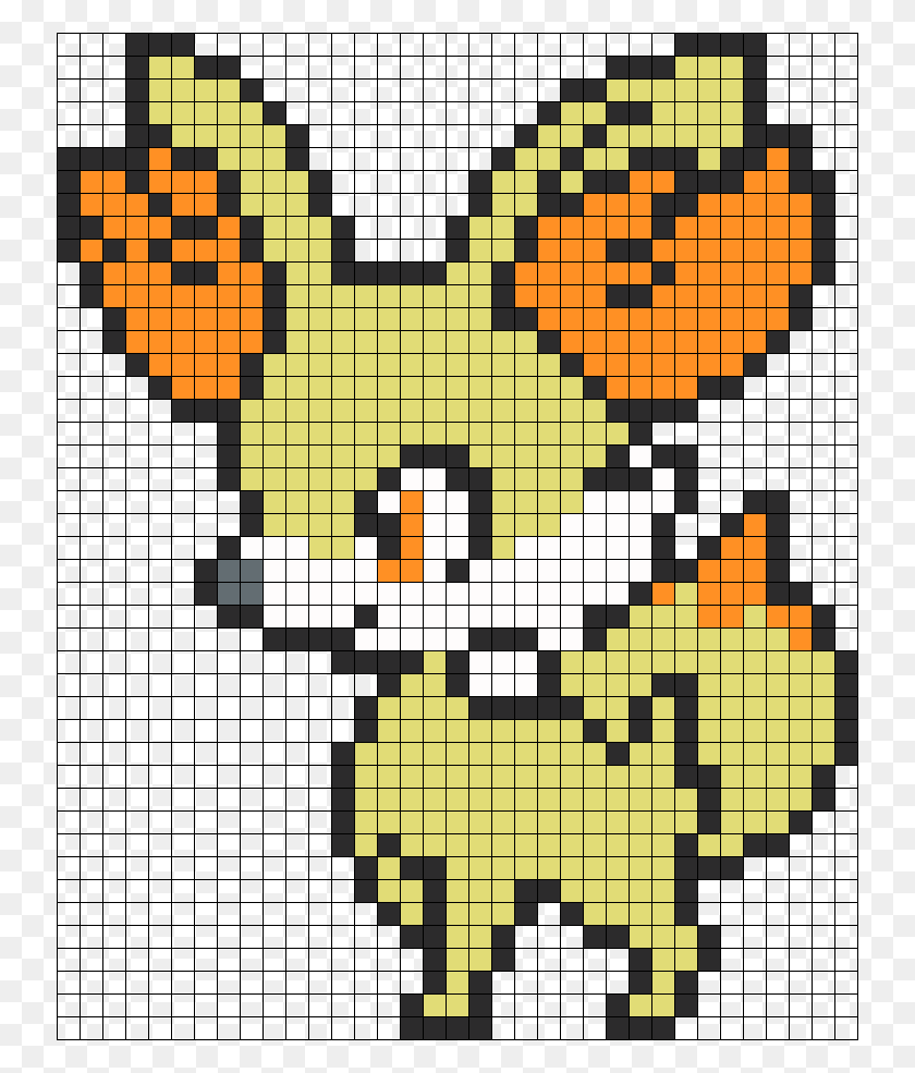 736x925 Fennekin Pokemon Perler Bead Pattern Bead Sprite Pixel Art Покемон Feunnec, Куст, Растительность, Растение Hd Png Скачать