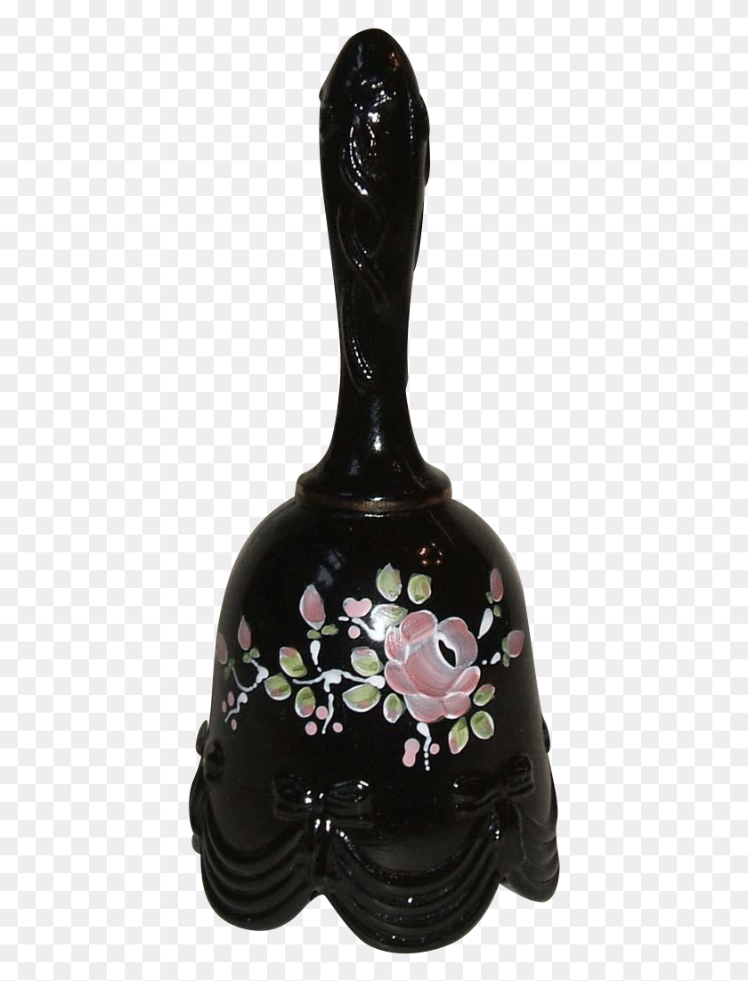 418x1041 Fenton Copper Rose Black Glass Bow And Drape Petite Handbell, Pottery, Vase, Jar HD PNG Download