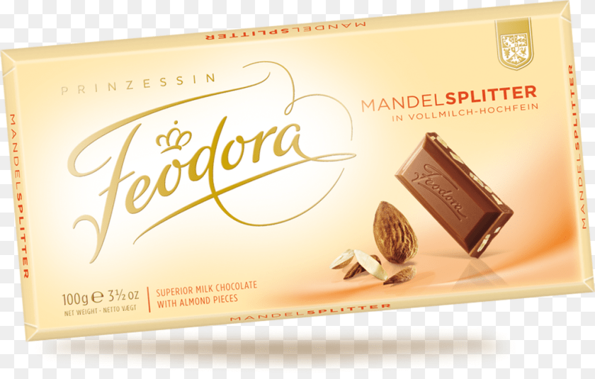 1024x652 Feodora Milk Chocolate Bar With Almonds, Dessert, Food, Box, Text Transparent PNG