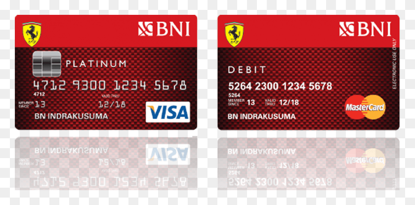 1000x456 Ferrari Cards By Bni Bni Platinum Amp Debit Bni, Text, Credit Card, Scoreboard HD PNG Download