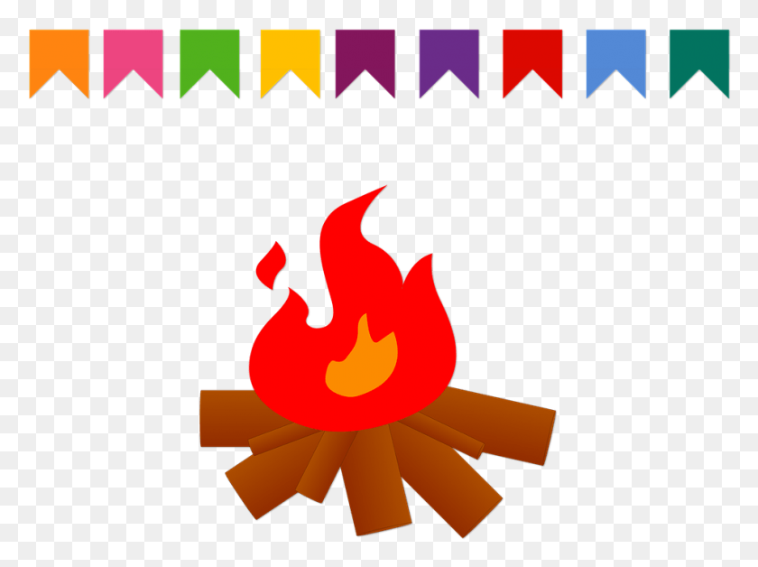 946x690 Festa Julina Bandeirinha De Festa Junina, Fire, Flame, Bonfire HD PNG Download