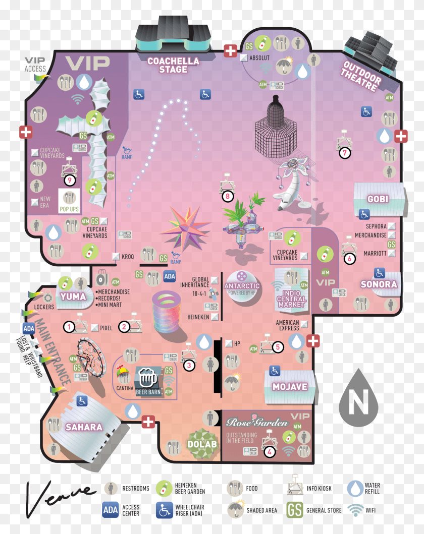 1415x1813 Descargar Png Mapa Del Festival De Coachella Mapa Del Festival De 2019, Diagrama, Trama, Urbano Hd Png