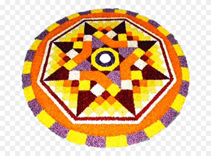 674x560 Festival Onam Diwali Holi Rangoli Free Transparent Kathakali Face Atham Designs, Rug, Floral Design, Pattern HD PNG Download
