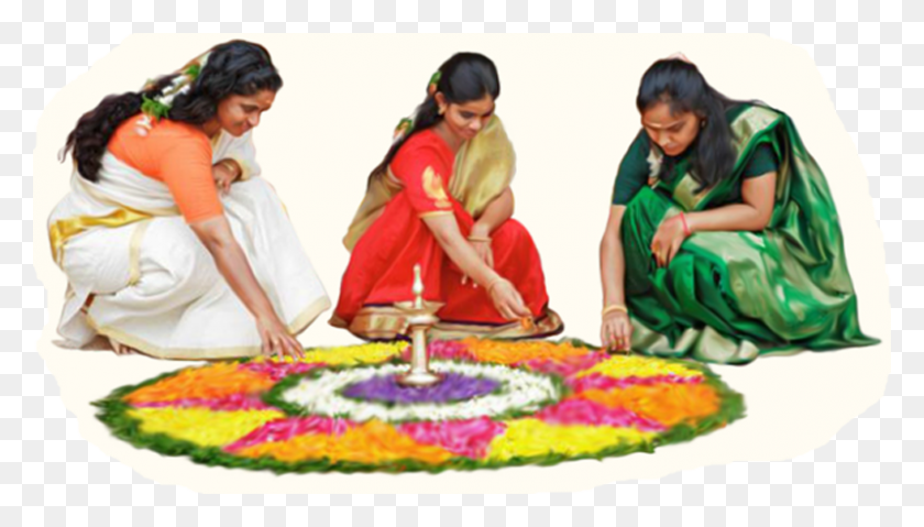 800x430 Festivals And Events In Kerala Onam Pookalam, Person, Human, People HD PNG Download