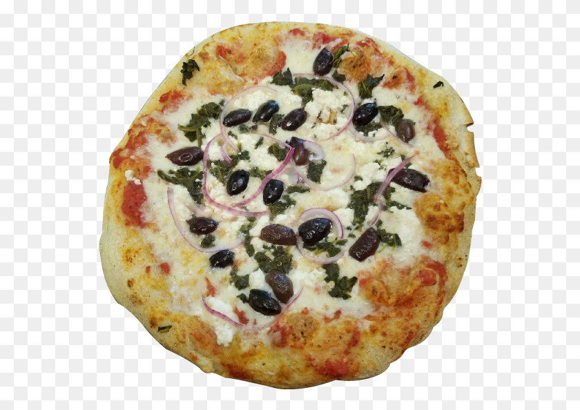 556x534 Feta Cheese Onions Kalamata Olives Spinach And California Style Pizza, Food, Dish, Meal Descargar Hd Png