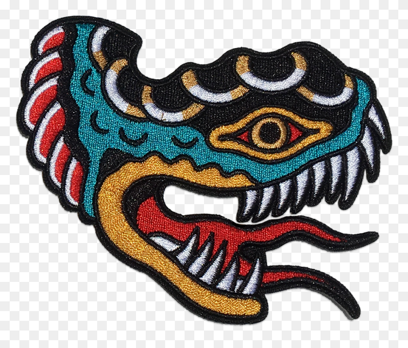 915x770 Few And Far Collective Embroidered 39shon Snake39 Patch Snake Patch, Dragon, Rug, Reptile HD PNG Download