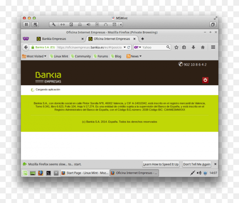 897x753 Ff Linux Cargando Aplicacion Bankia, File, Webpage, Monitor HD PNG Download