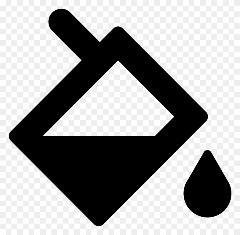 981x956 Fi Paint Bucket Svg Icon Free Transparent White Icon For Dye, Triangle, Rug, Symbol HD PNG Download