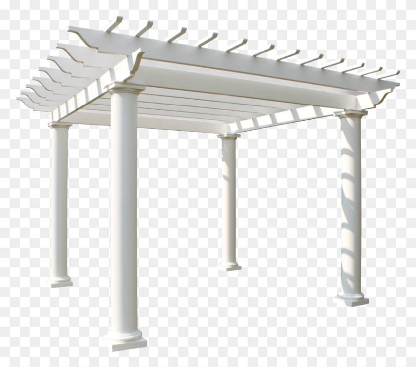 816x713 Fiberglass Pergolas Arbors Garden Bed Trellis On Round Columns, Porch, Patio, Pergola HD PNG Download