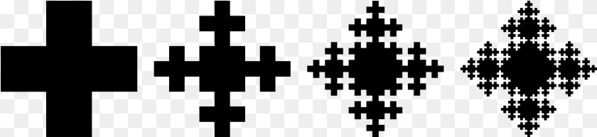 1578x363 Fibonacci Snowflakes, Gray Sticker PNG