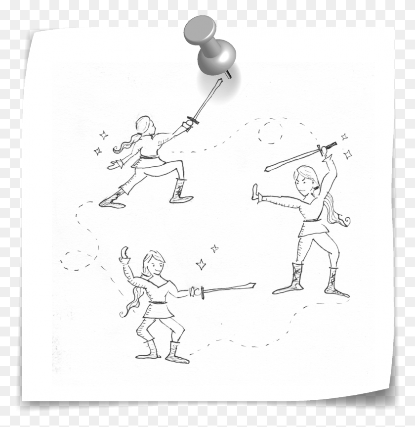 1068x1100 Fight Scene Doodle Sketch, Person, Human HD PNG Download