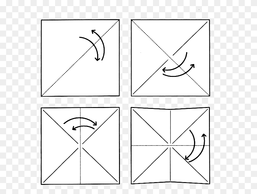575x576 Figure 1 How To Fold An Origami Paper Crane Drawing, Pattern, Ornament, Utility Pole Descargar Hd Png