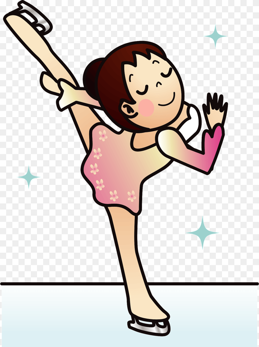 1432x1920 Figure Skater On One Leg Clipart, People, Person, Dancing, Leisure Activities Sticker PNG