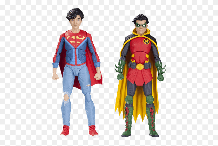 440x503 Figuras Dc Iconos Robin Y Superboy, Persona, Humano, Ropa Hd Png