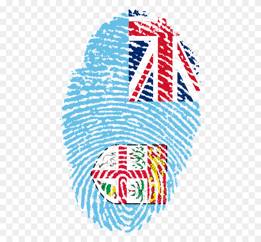 455x720 Fiji Flag Fingerprint Country Pride Identity Fiji Pride, Mural HD PNG Download