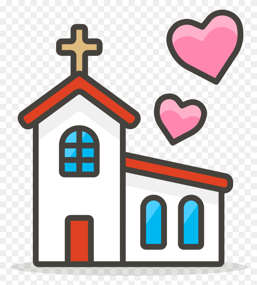 877x983 File 592 Wedding Svg, Heart, Building, Bell Tower HD PNG Download