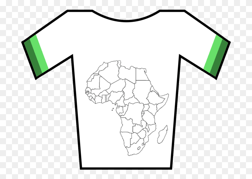 701x536 File Africanchampionjersey Blank Map Of Africa, Clothing, Apparel, T-shirt HD PNG Download