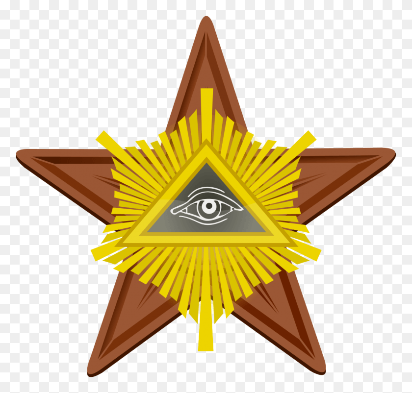 1075x1024 File Barnstar Illuminati Svg Illuminati Svg, Symbol, Star Symbol, Logo HD PNG Download