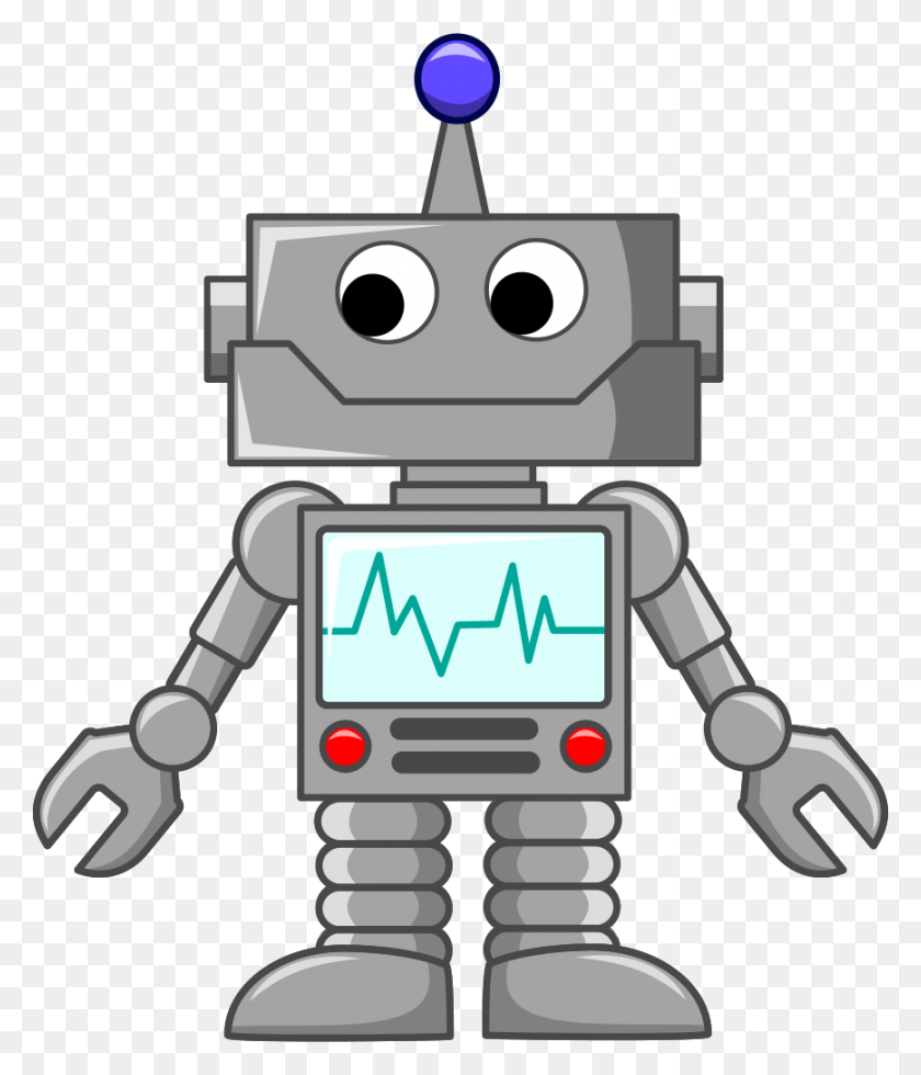 868x1024 File Cartoon Robot Svg Cartoon Robot HD PNG Download