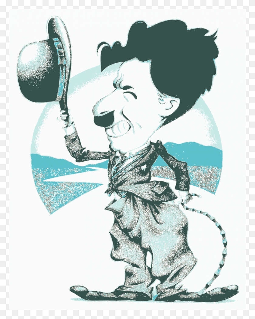 806x1024 File Chaplin Caricature Svg Charles Chaplin, Person, Human HD PNG Download