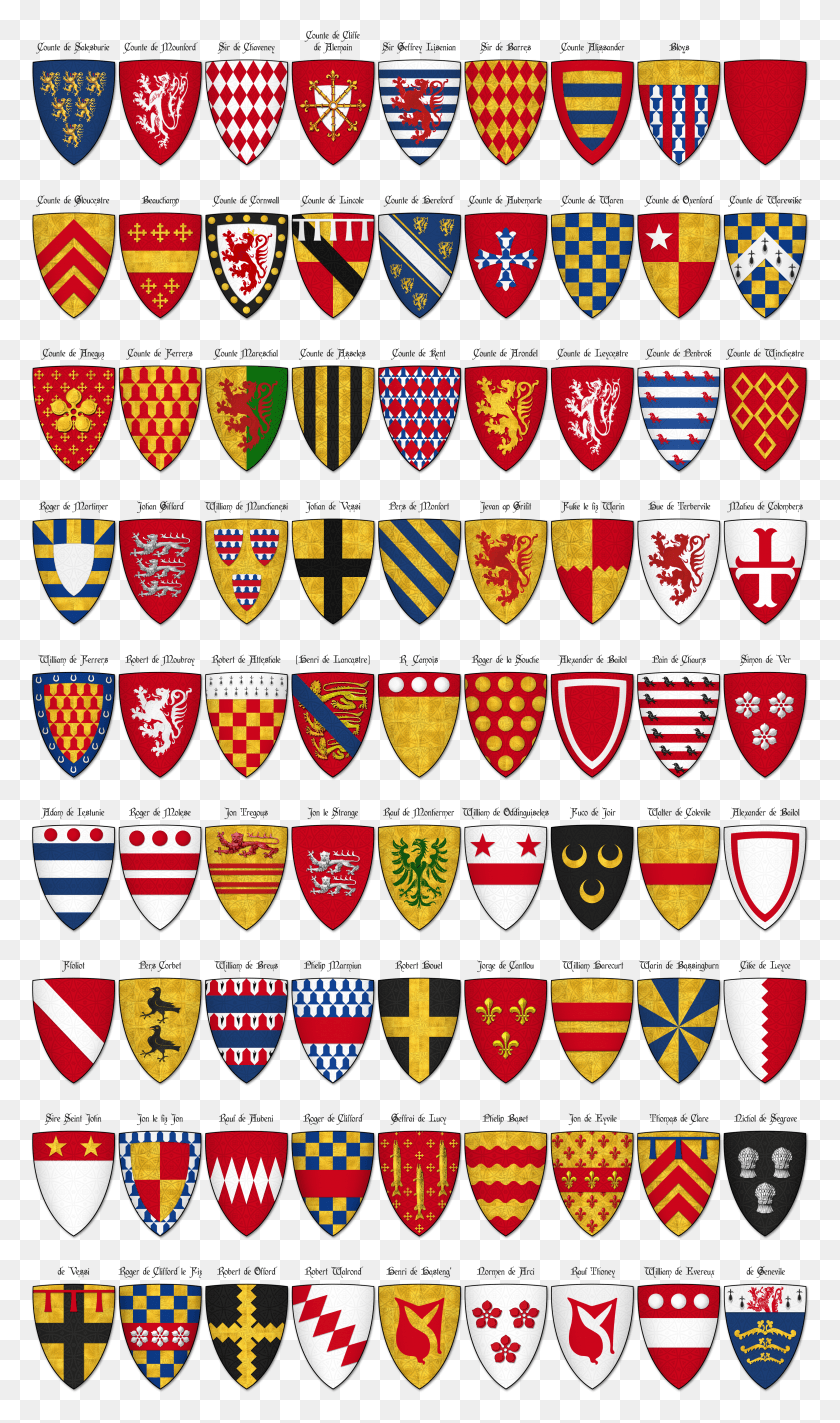 3159x5522 File Charles39 Roll Panel 1 Shields 1 Through Medieval Heraldry HD PNG Download