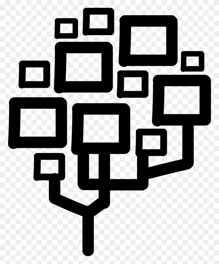802x980 File Clustering Algorithms Icon, Stencil, Network HD PNG Download