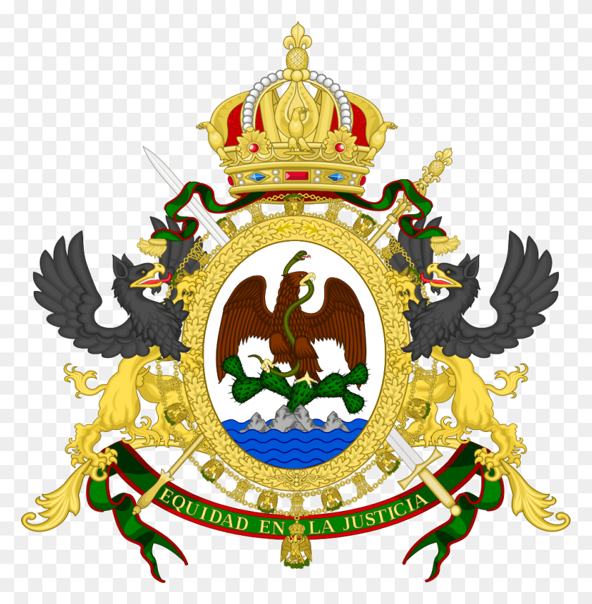 1001x1024 File Coat Of Arms The Second Mexican Second Mexican Empire Coat Of Arms, Symbol, Emblem, Logo HD PNG Download