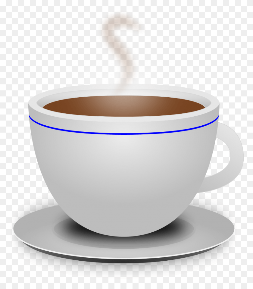 804x927 File Coffeecup Svg Coffee Cup, Cup, Pottery, Saucer HD PNG Download