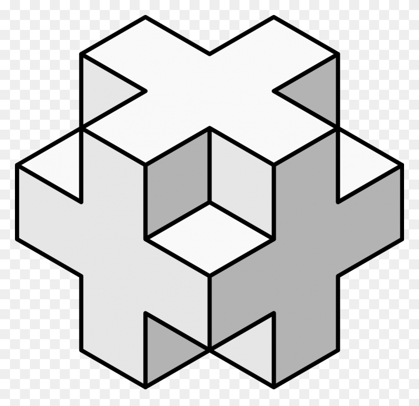 1058x1024 File Cruciform Box Isometric View Of Cross, Snowflake, Symbol, Stencil HD PNG Download
