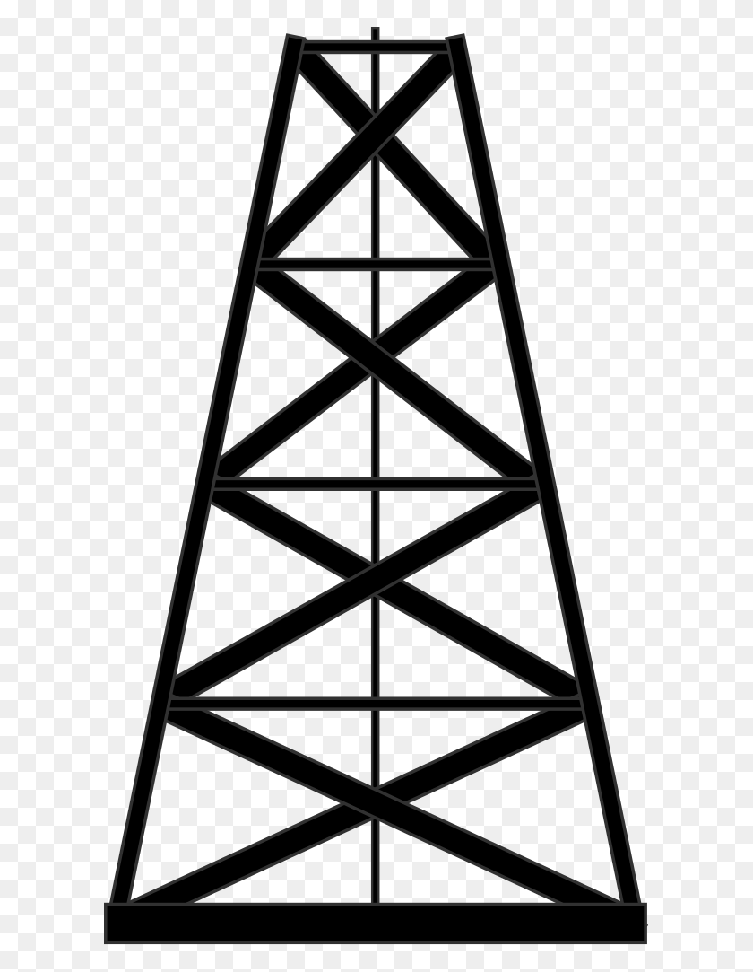 607x1023 File Derrick Svg Oil Derrick, Power Lines, Cable, Electric Transmission Tower HD PNG Download