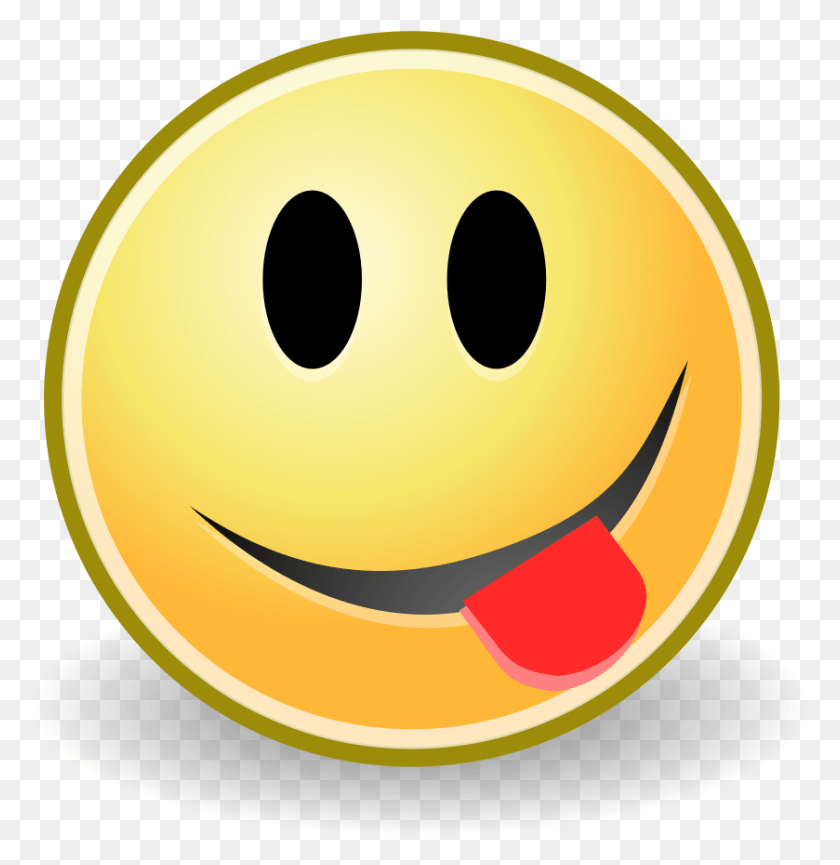 839x866 File Face Tongue Svg Smiley Face W Tongue, Clothing, Apparel, Label HD PNG Download