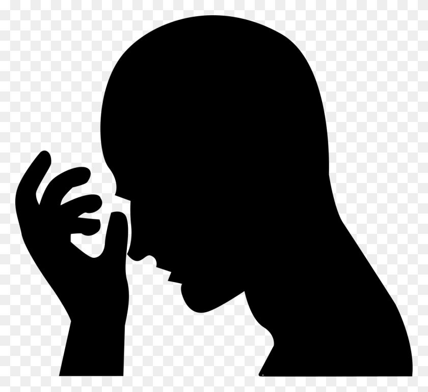 1122x1024 File Facepalm Silhouette Svg Human Head Silhouette, Gray, World Of Warcraft HD PNG Download