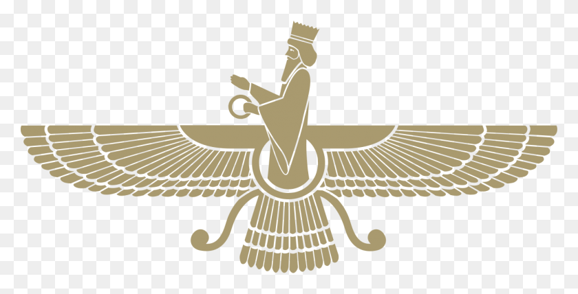 1280x604 Descargar Png File Faravahar Gold Svg, Símbolo Del Imperio Persa, Emblema, Logotipo, Marca Registrada Hd Png