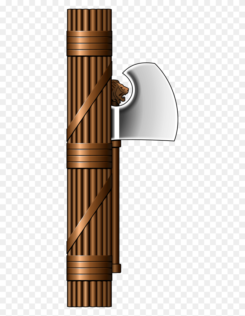 383x1023 File Fasces Lictoriae Svg Fascio Littorio, Weapon, Weaponry, Axe HD PNG Download