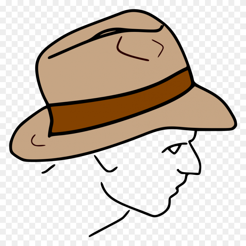 949x948 File Fedora Line Drawing Indiana Jones Hat Cartoon, Clothing, Apparel, Baseball Cap HD PNG Download
