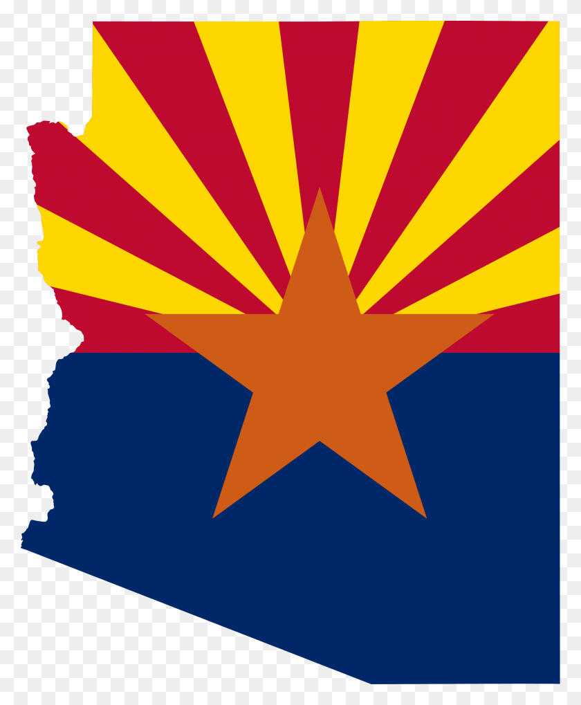 2000x2460 File Flag Map Of Arizona Flag Map, Symbol, Star Symbol, Poster HD PNG Download
