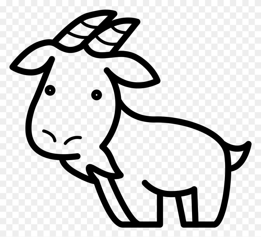 1597x1437 File Goat Noun Project Goat Head Cartoon, Gray, World Of Warcraft HD PNG Download