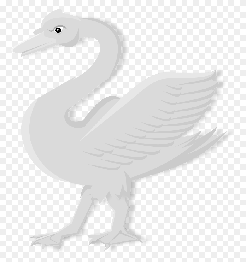 765x833 File Heraldic Swan Meuble Svg Waterfowl, Animal, Bird, Flamingo HD PNG Download