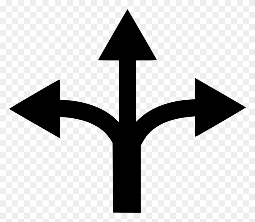 980x844 File Horizontal And Vertical Arrow, Cross, Symbol, Trident HD PNG Download