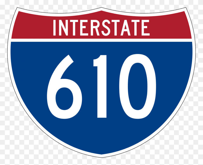 1280x1024 File I 610 Svg Interstate 610 Sign, Text, Number, Symbol HD PNG Download